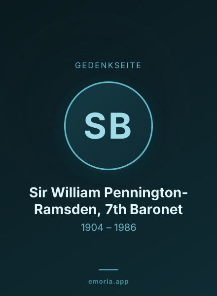 Gedenkportrait von Sir William Pennington-Ramsden, 7th Baronet