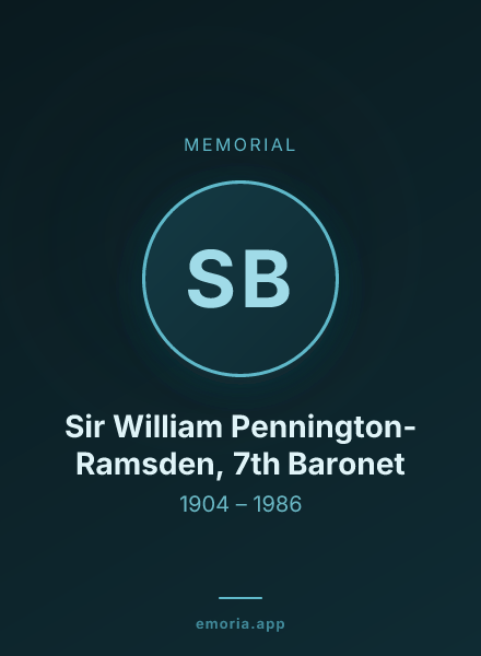 Memorial portrait of Sir William Pennington-Ramsden, 7th Baronet