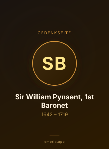 Gedenkportrait von Sir William Pynsent, 1st Baronet