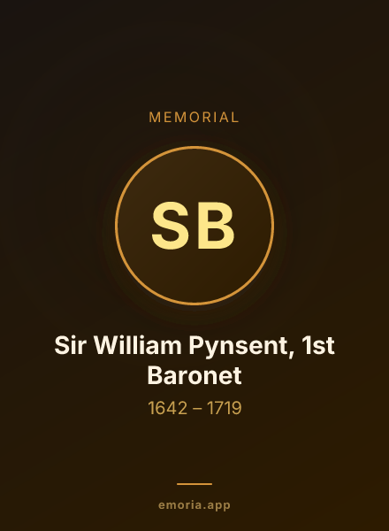 Memorial portrait of Sir William Pynsent, 1st Baronet