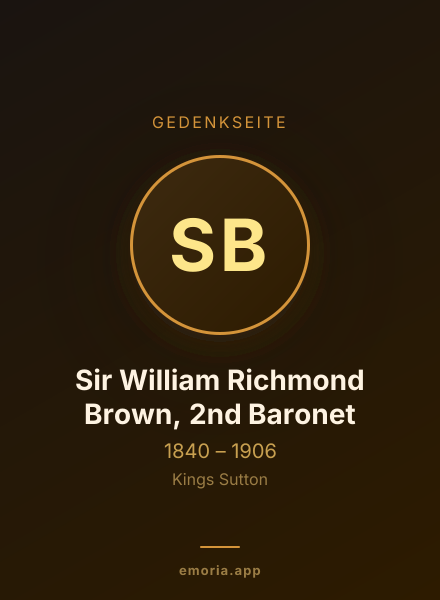 Gedenkportrait von Sir William Richmond Brown, 2nd Baronet