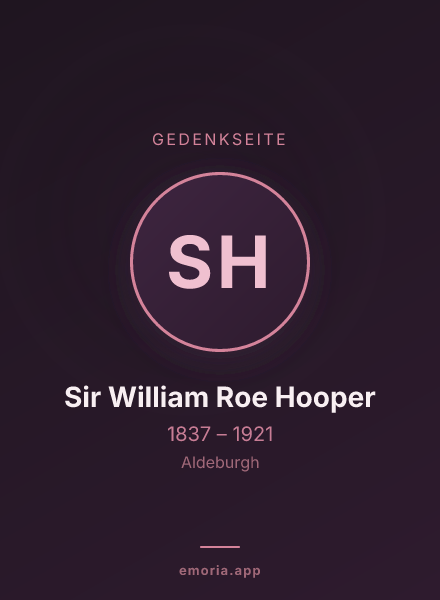 Gedenkportrait von Sir William Roe Hooper