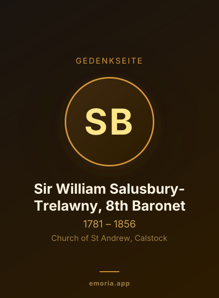 Gedenkportrait von Sir William Salusbury-Trelawny, 8th Baronet