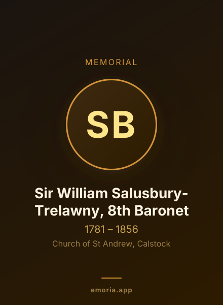 Memorial portrait of Sir William Salusbury-Trelawny, 8th Baronet