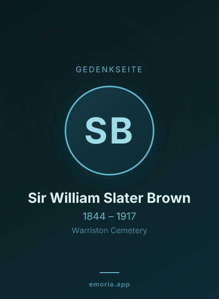 Gedenkportrait von Sir William Slater Brown