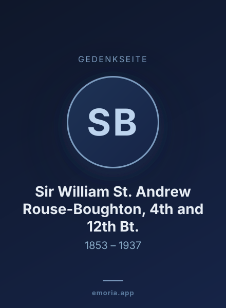 Gedenkportrait von Sir William St. Andrew Rouse-Boughton, 4th and 12th Bt.