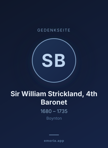 Gedenkportrait von Sir William Strickland, 4th Baronet