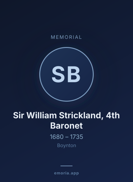 Memorial portrait of Sir William Strickland, 4th Baronet
