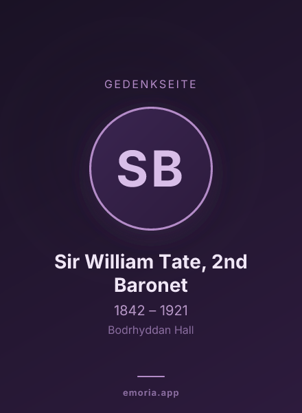 Gedenkportrait von Sir William Tate, 2nd Baronet