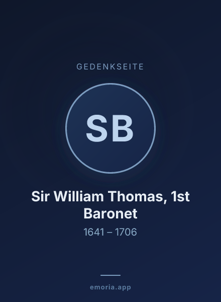Gedenkportrait von Sir William Thomas, 1st Baronet