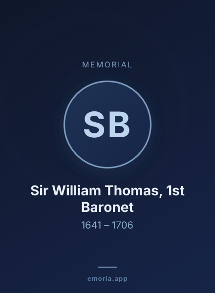 Memorial portrait of Sir William Thomas, 1st Baronet