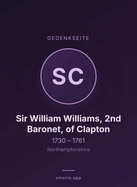 Gedenkportrait von Sir William Williams, 2nd Baronet, of Clapton