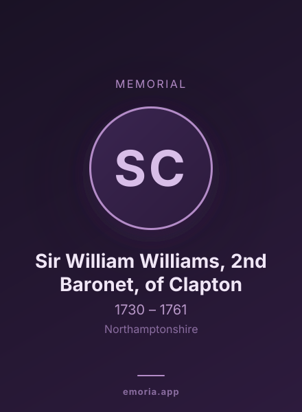 Memorial portrait of Sir William Williams, 2nd Baronet, of Clapton