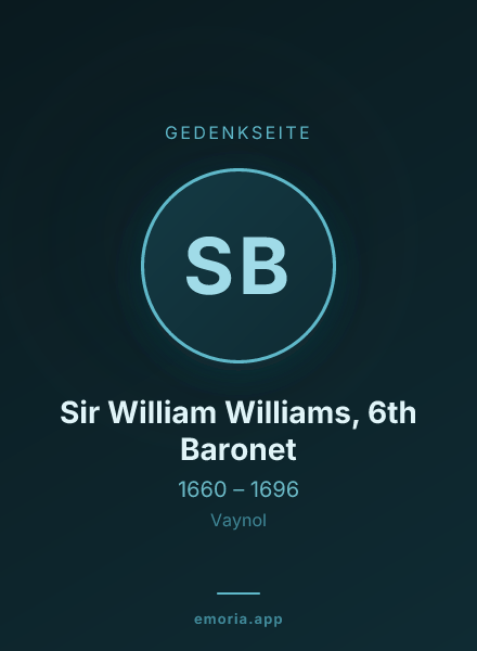Gedenkportrait von Sir William Williams, 6th Baronet
