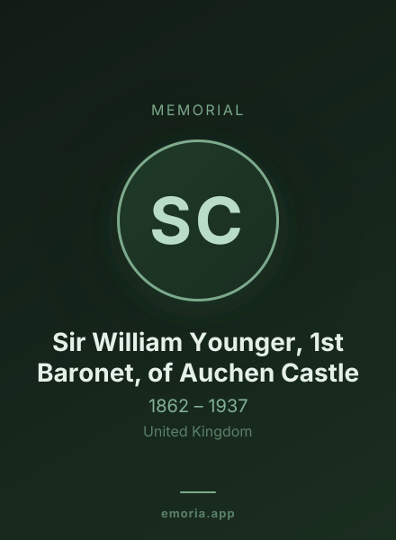 Memorial portrait of Sir William Younger, 1st Baronet, of Auchen Castle