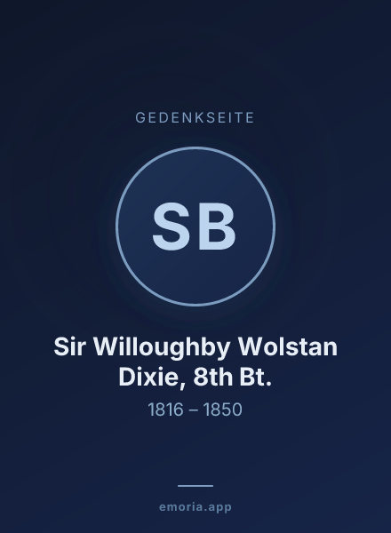 Gedenkportrait von Sir Willoughby Wolstan Dixie, 8th Bt.