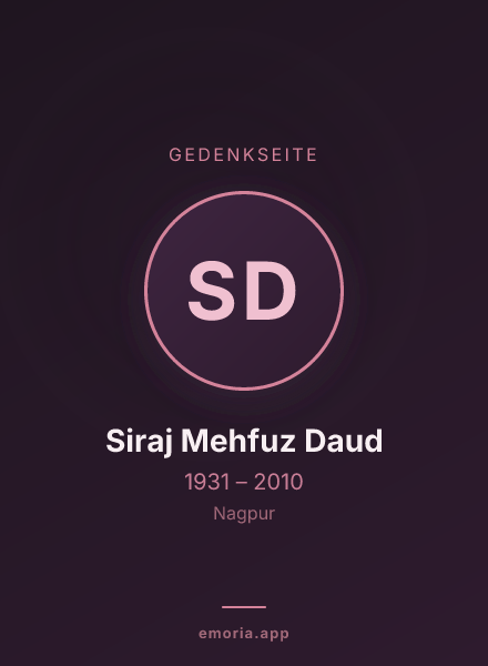 Gedenkportrait von Siraj Mehfuz Daud