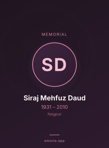 Memorial portrait of Siraj Mehfuz Daud