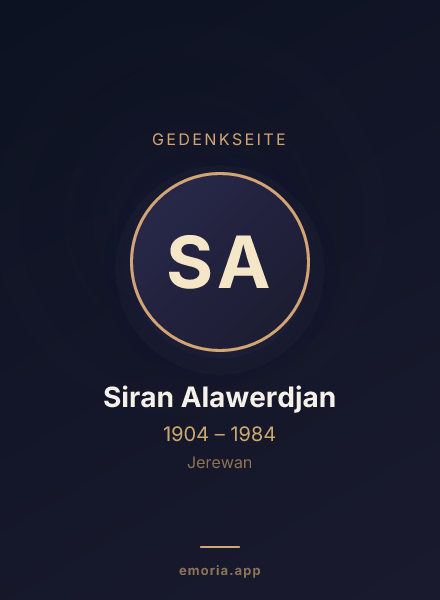 Gedenkportrait von Siran Alawerdjan