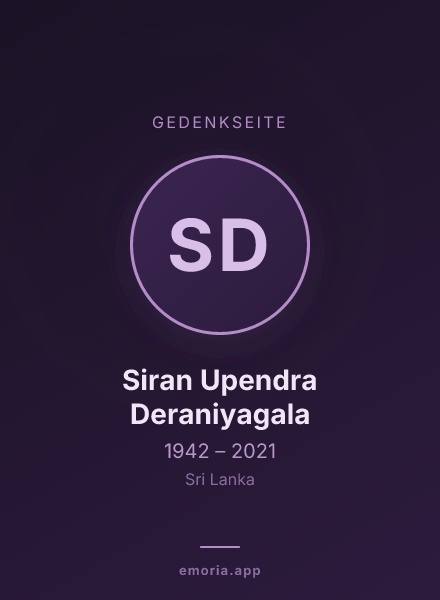 Gedenkportrait von Siran Upendra Deraniyagala