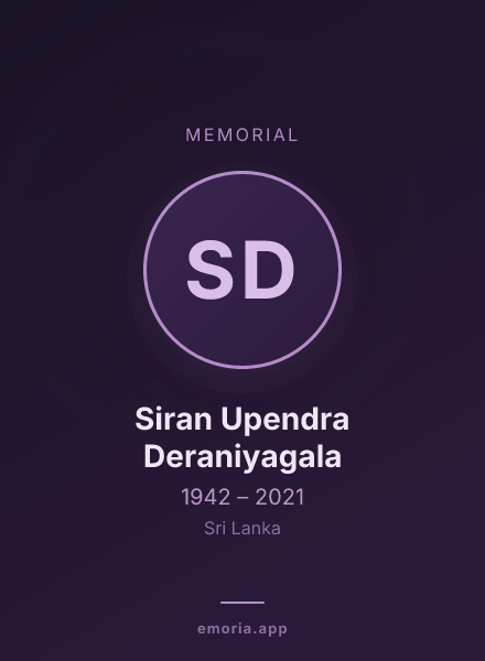 Memorial portrait of Siran Upendra Deraniyagala