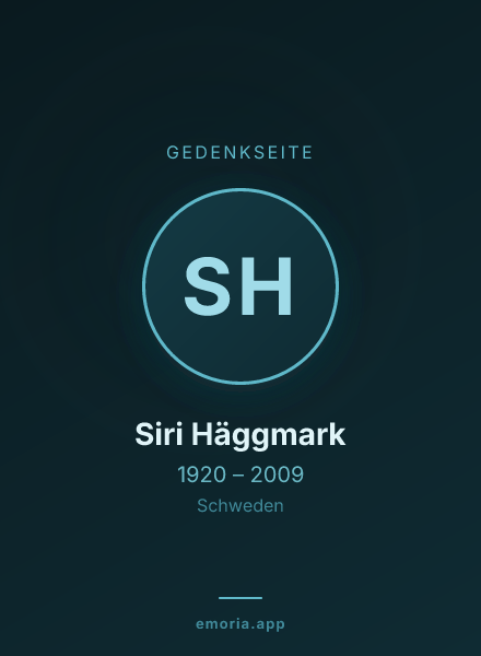 Gedenkportrait von Siri Häggmark