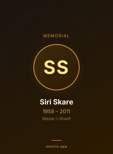 Memorial portrait of Siri Skare