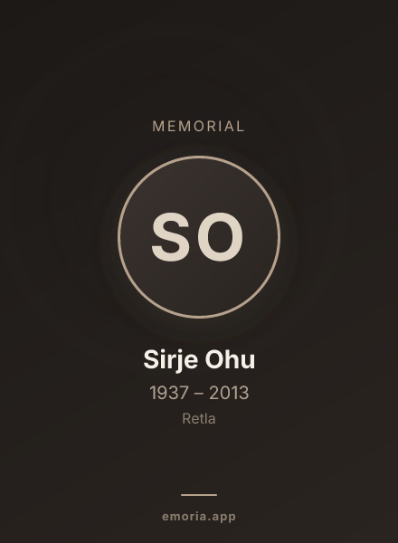Memorial portrait of Sirje Ohu