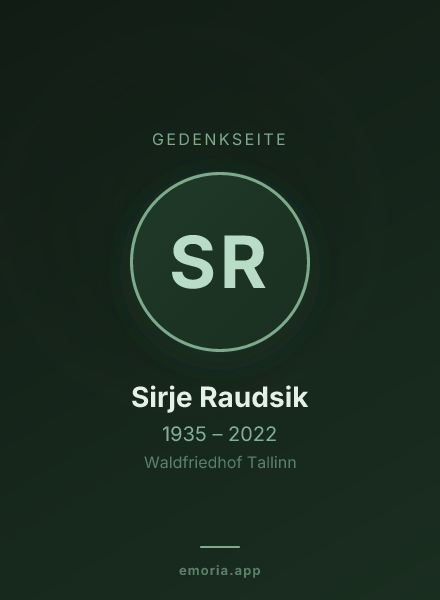 Gedenkportrait von Sirje Raudsik