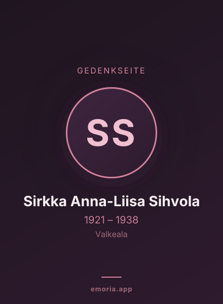 Gedenkportrait von Sirkka Anna-Liisa Sihvola