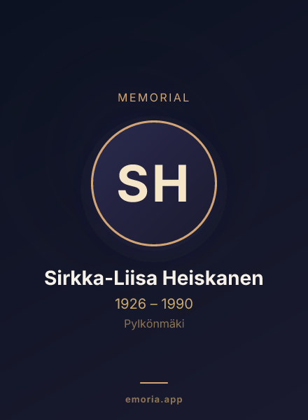 Memorial portrait of Sirkka-Liisa Heiskanen
