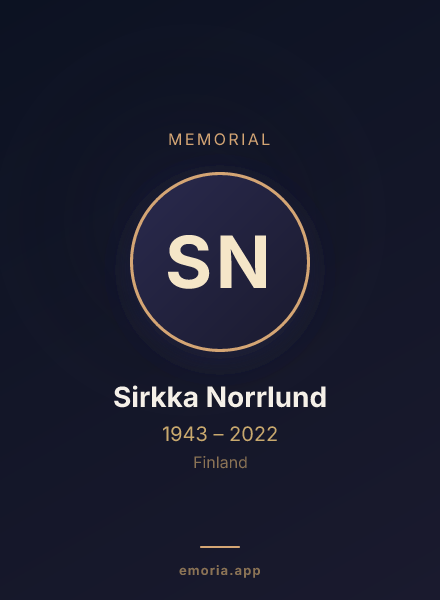 Memorial portrait of Sirkka Norrlund
