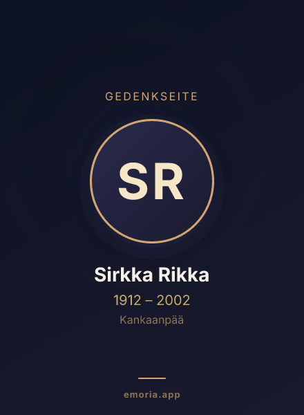 Gedenkportrait von Sirkka Rikka