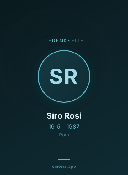 Gedenkportrait von Siro Rosi
