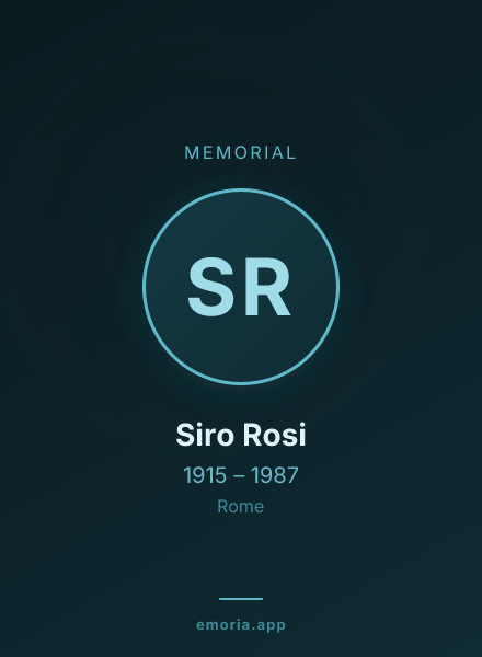Memorial portrait of Siro Rosi