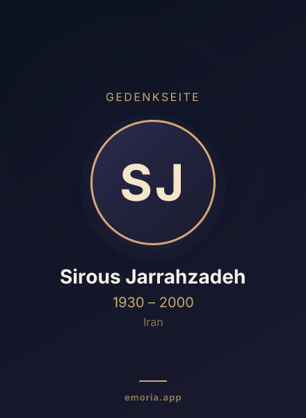 Gedenkportrait von Sirous Jarrahzadeh