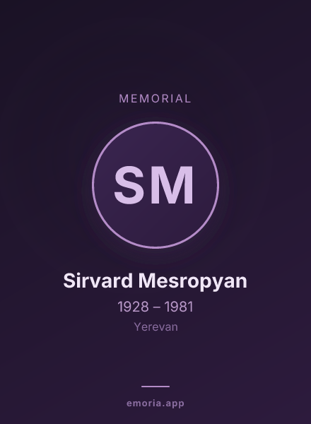 Memorial portrait of Sirvard Mesropyan