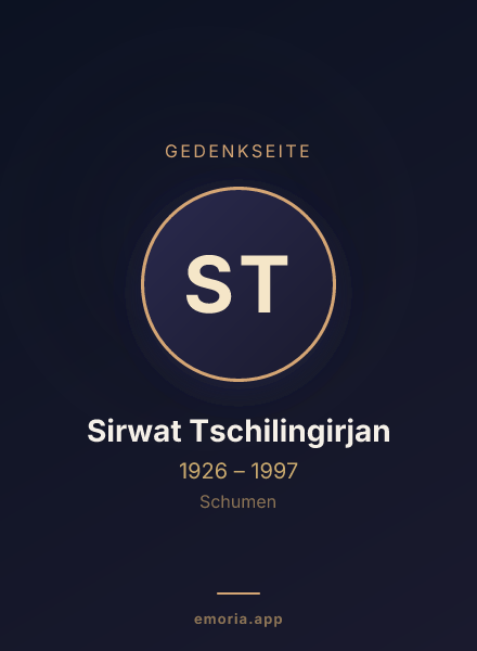 Gedenkportrait von Sirwat Tschilingirjan