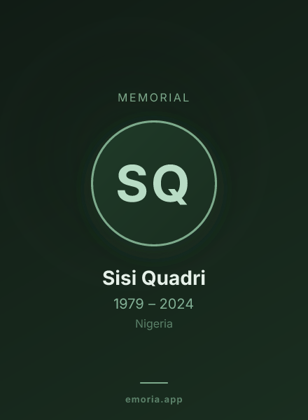 Memorial portrait of Sisi Quadri