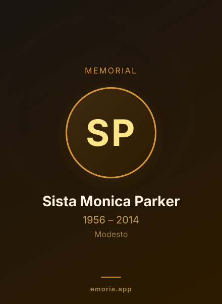 Memorial portrait of Sista Monica Parker