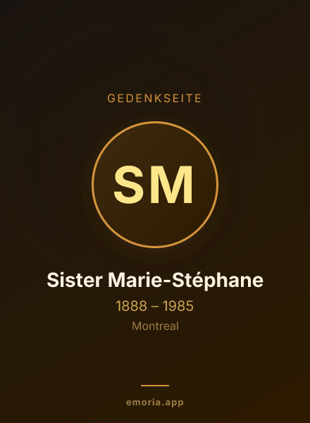 Gedenkportrait von Sister Marie-Stéphane