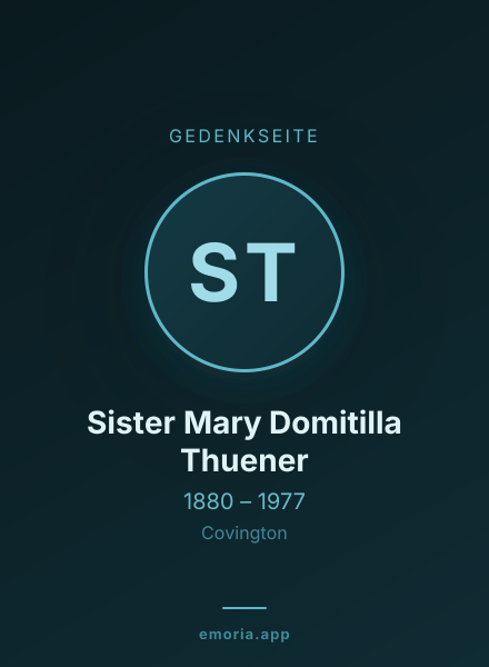 Gedenkportrait von Sister Mary Domitilla Thuener
