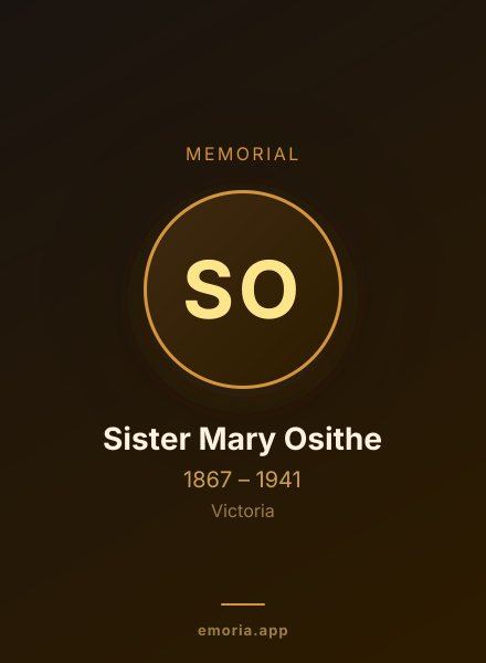 Memorial portrait of Sister Mary Osithe