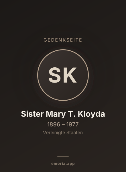 Gedenkportrait von Sister Mary T. Kloyda