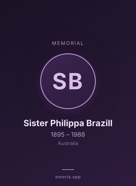 Memorial portrait of Sister Philippa Brazill
