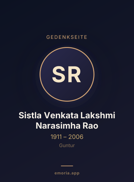 Gedenkportrait von Sistla Venkata Lakshmi Narasimha Rao