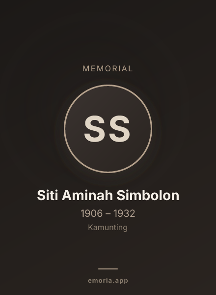 Memorial portrait of Siti Aminah Simbolon