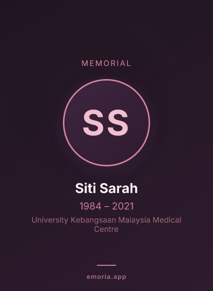 Memorial portrait of Siti Sarah