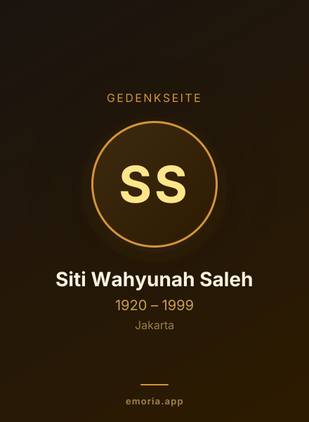 Gedenkportrait von Siti Wahyunah Saleh