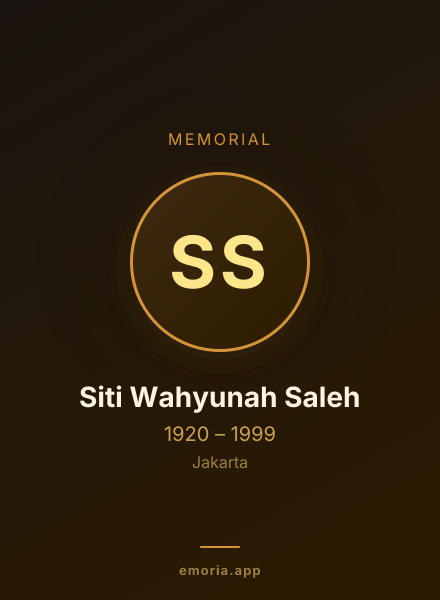 Memorial portrait of Siti Wahyunah Saleh
